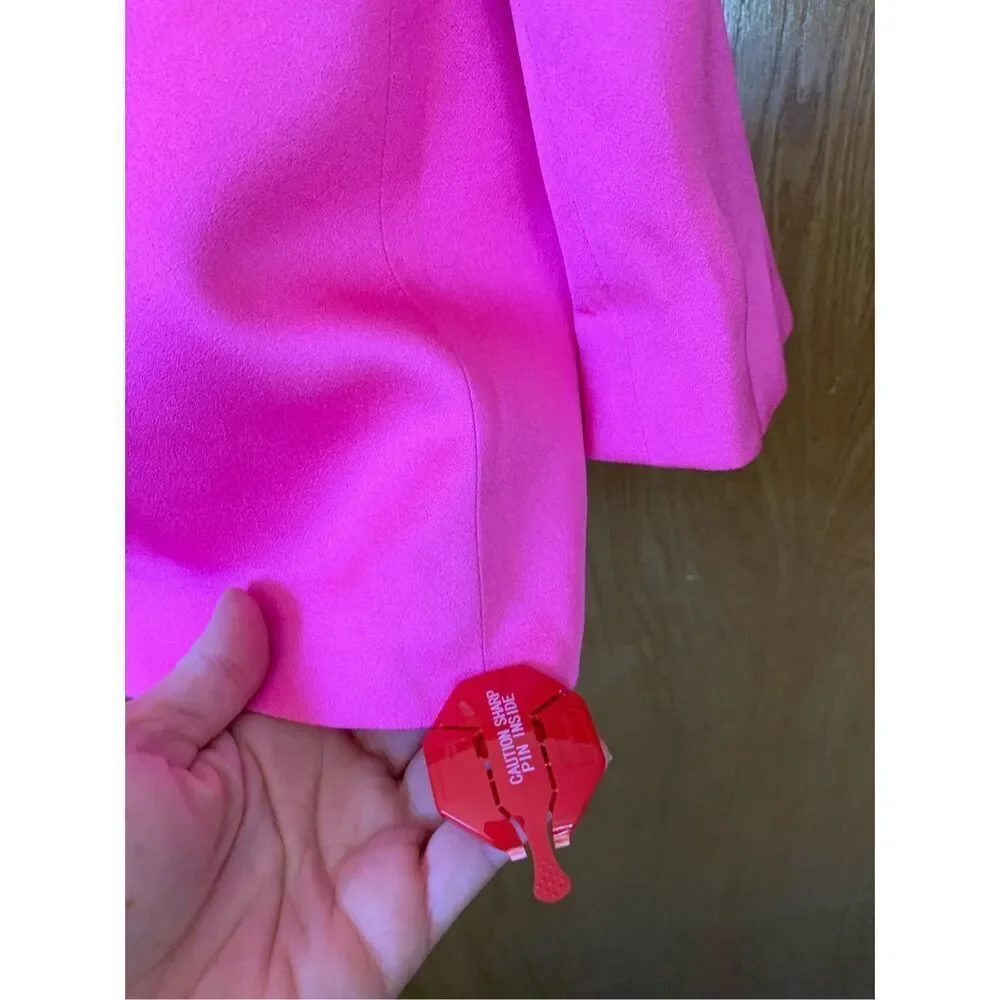 A.L.C. Bishop Il Peak Lapel Satin Blazer in Hot Pink Size 8